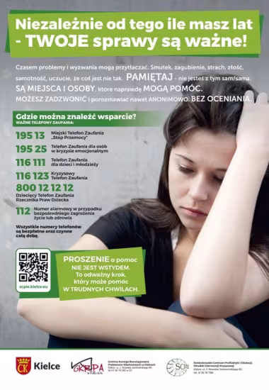 Plakat WAŻNE! Telefony zaufania